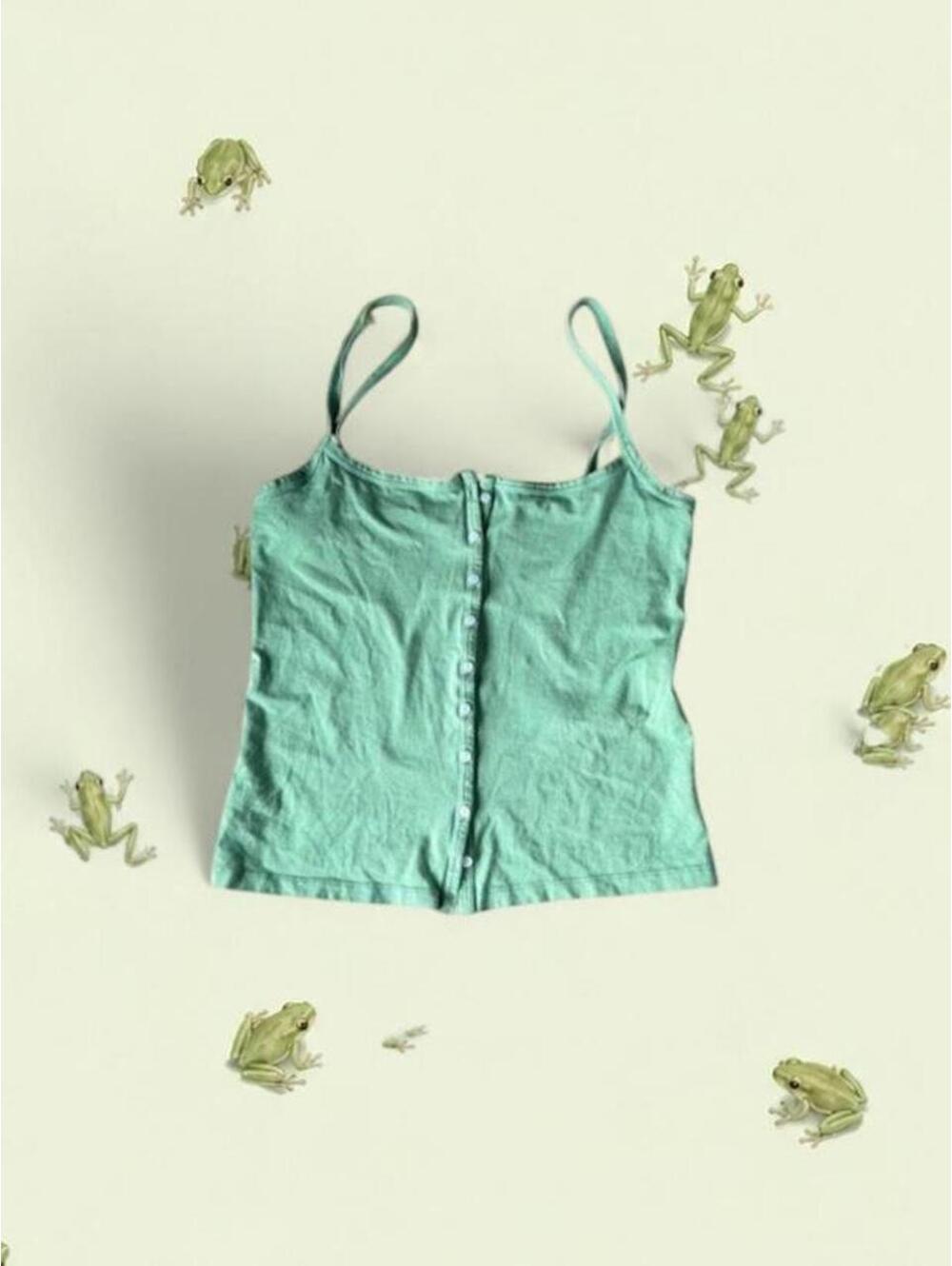 Brandy Melville matcha green tank with buttons